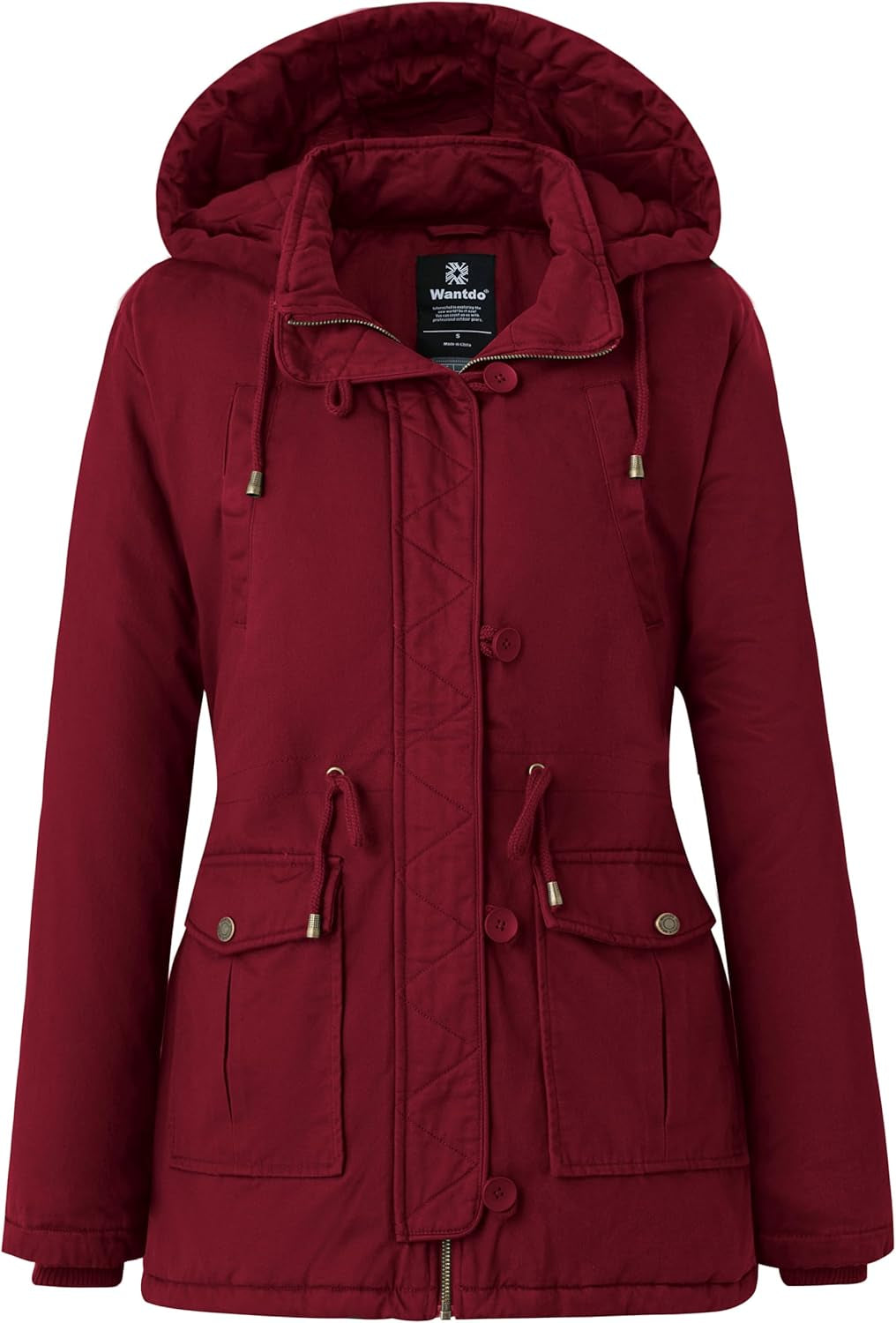 Women'S Winter Thicken Puffer Coat Warm Fleece Lined Parka Jacket with Fur Hood