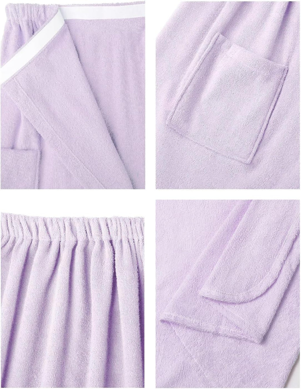 Women Bath Towels Robe Wraps, Soft Cotton Terry Spa Cloth, Plush Adjustable Closure for Shower, Travel, Pool, Gym