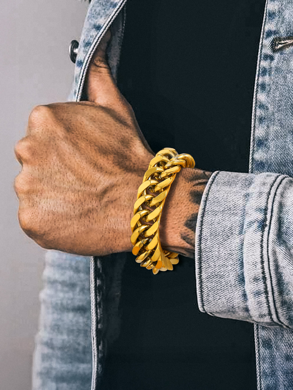 Men Stainless Steel 17Mm Cuban Chain Bracelets Hip Pop Chunky Franco Gold Plated Chain Bracelet 7.5 Inch Chains Jewelry Birthday Teen Graduation Father'S Day Gifts