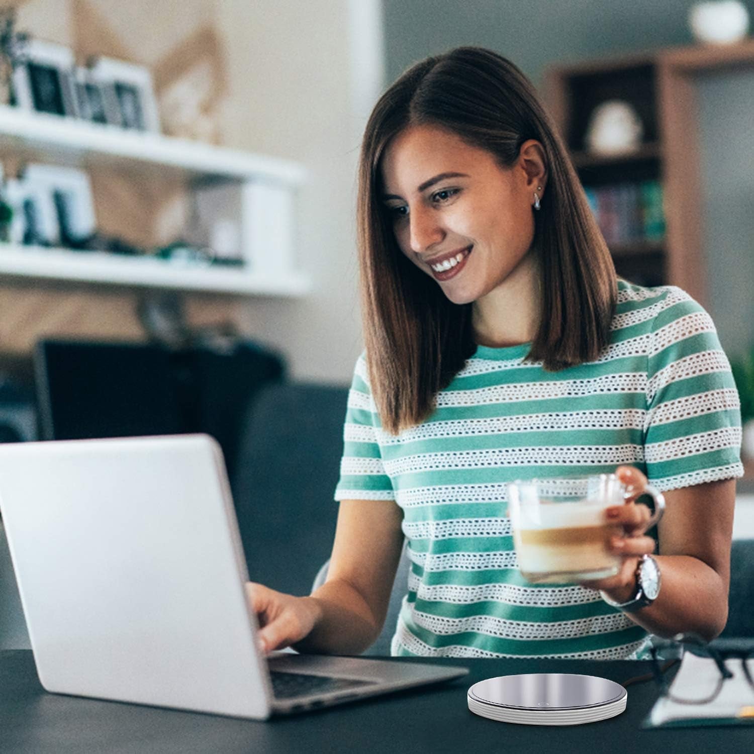 Heated Coffee Mug Warmer for Desk - Electric Cup Warmer for Desk, Candle Plate Melter Warmer with Timer, Coffee Lovers Gift Ideas, Coffee Accessories Office Gifts Tea Accessories - 120-140F (NO Mug)