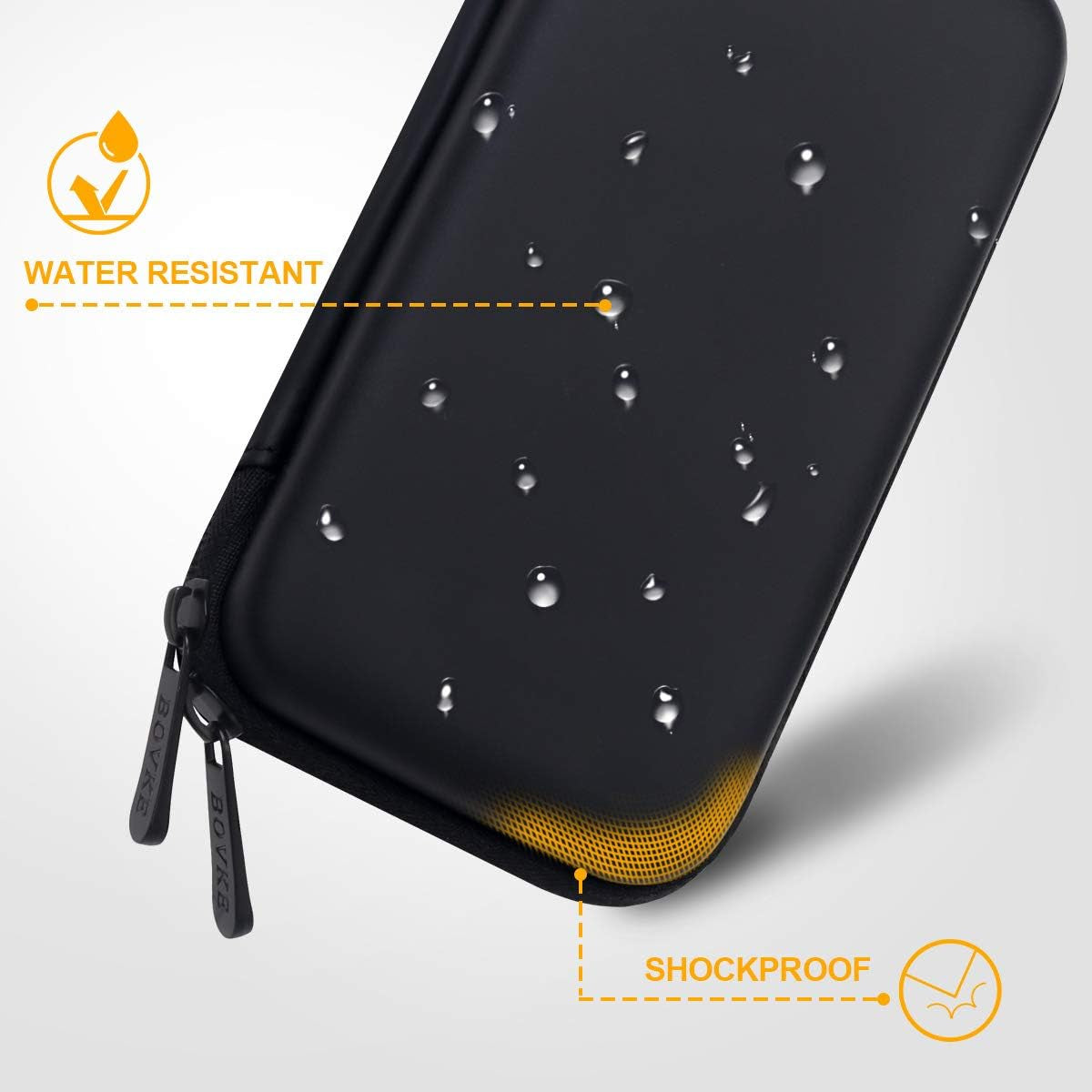 PU Hard Travel Case for Macbook Air Pro Power Adapter Apple Magsafe 2 USB-C Charger - Extra Room for USB C Hub, Type C Hub, USB C Hub Multiport Adapter, Magic Mouse, Charging Cable, Black